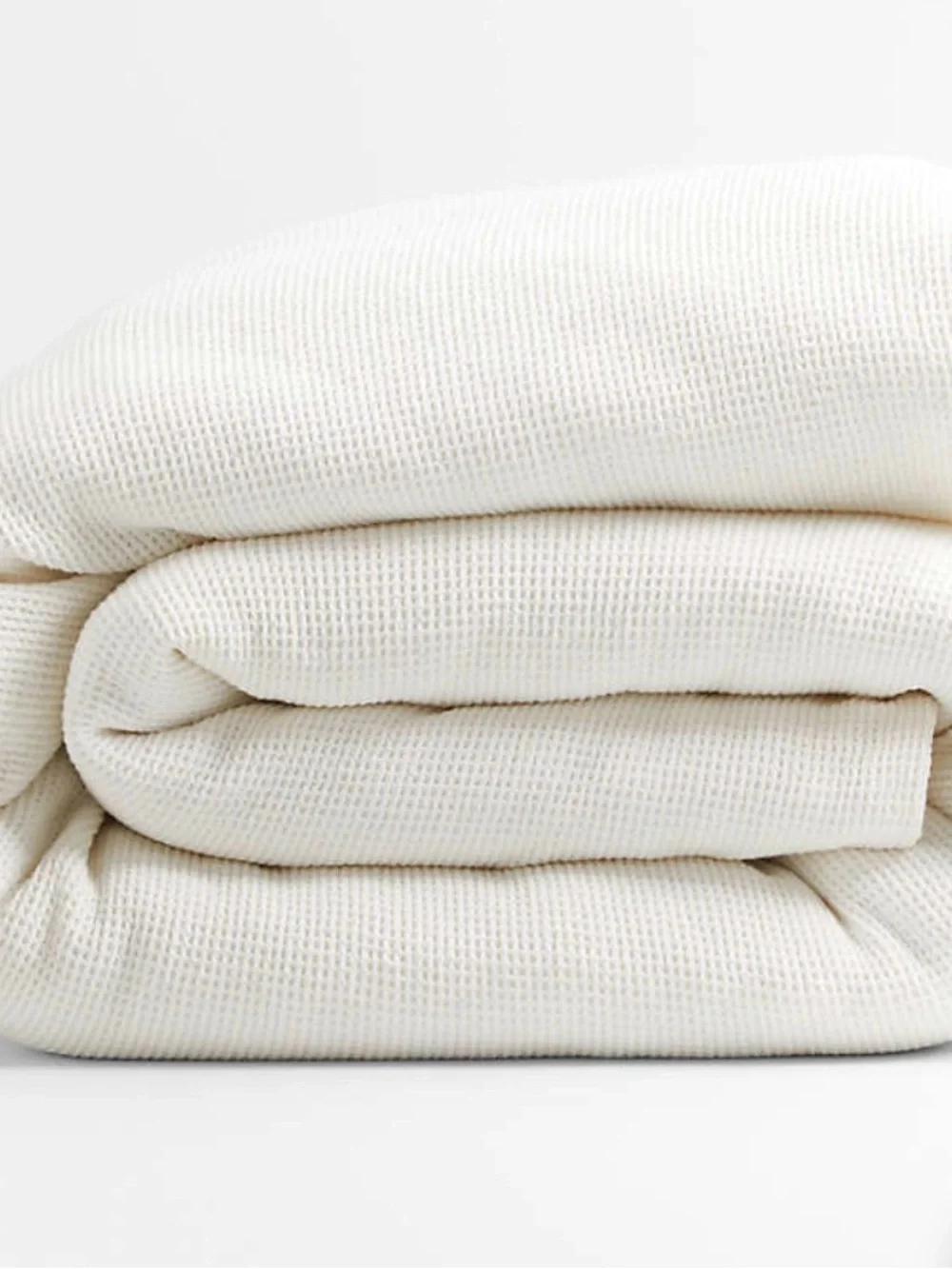 Crate&Barrel Cream Waffle-Weave Duvet Cover